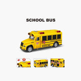حافلة مدرسية مصبوبة (داي كاست) تسحب للخلف - مع ضوء وصوت