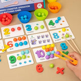Wooden Number & Bead Matching Game – Educational Counting & Sorting Toy