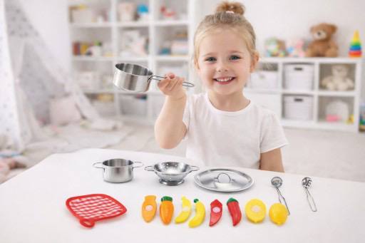 Metal Kitchen Cookware Set for Kids – Pretend Play Cooking Set