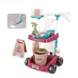 Kids Cleaning Trolley Set – 16 Pieces Pretend Play Cleaning Kit