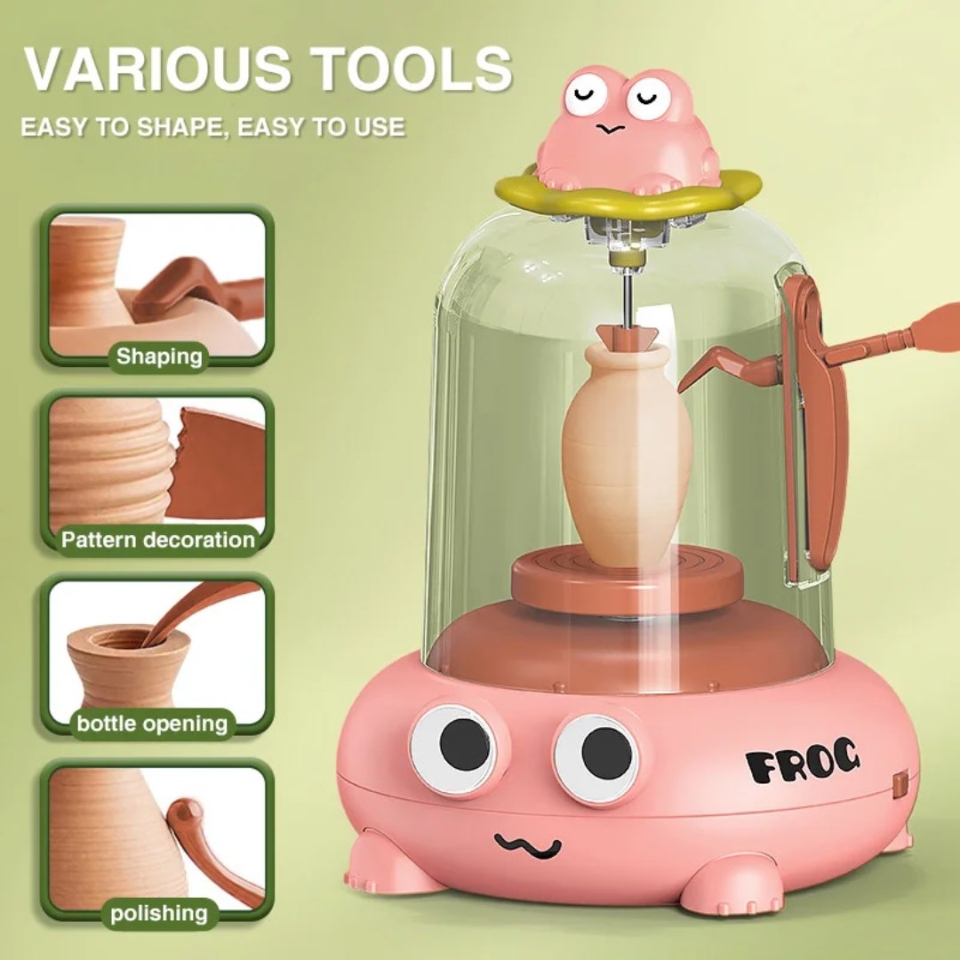 Kids Electric Pottery Wheel Set – Frog Art Kit