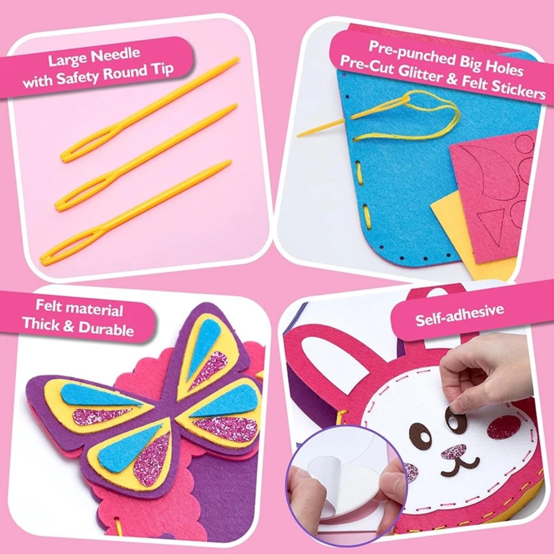 Princess Sling Bag Kit – DIY Sewing & Craft Set for Girls (50+ Pieces)