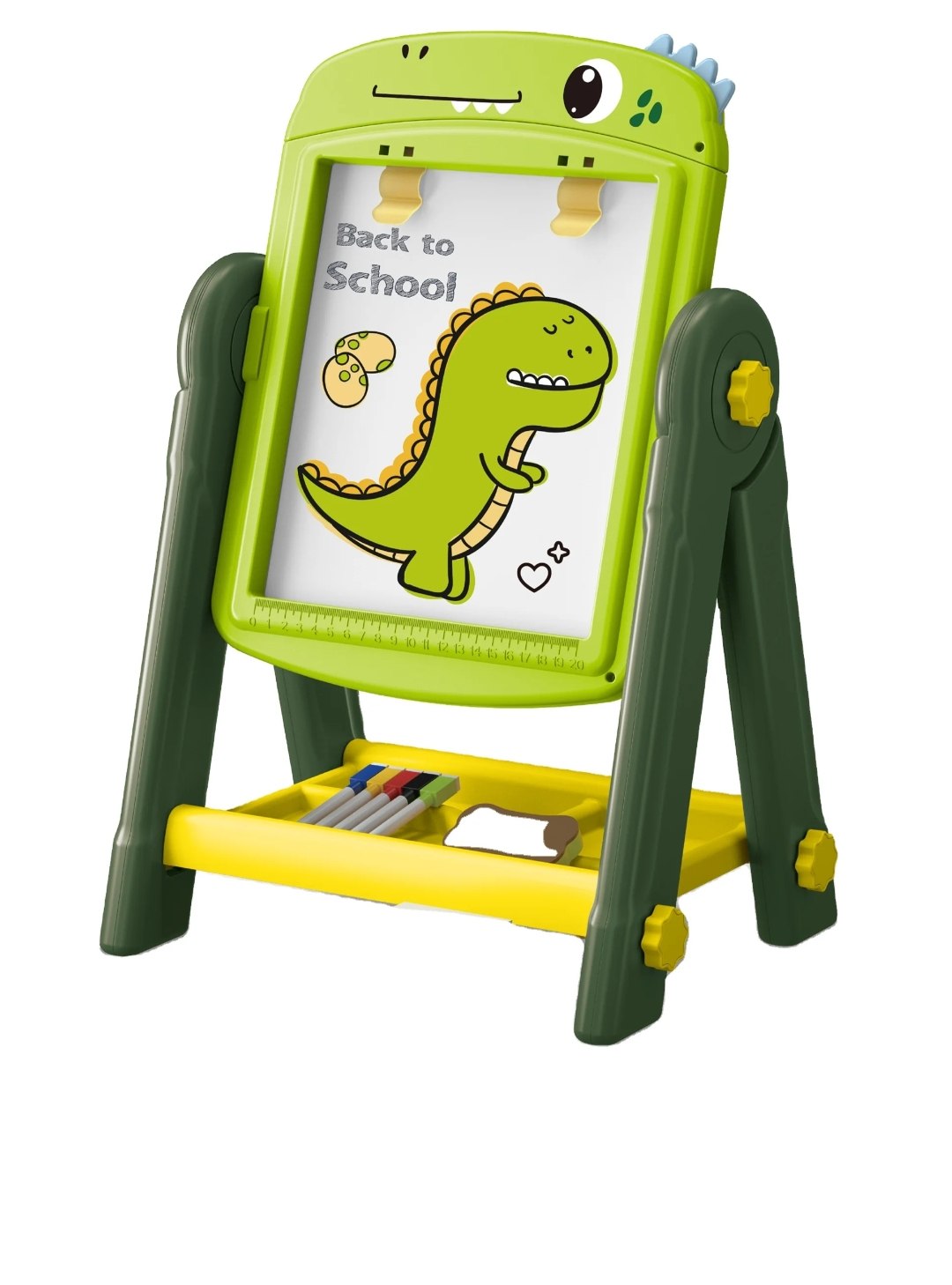 2-in-1 Dinosaur Drawing Board – Educational Double-Sided Easel for Kids