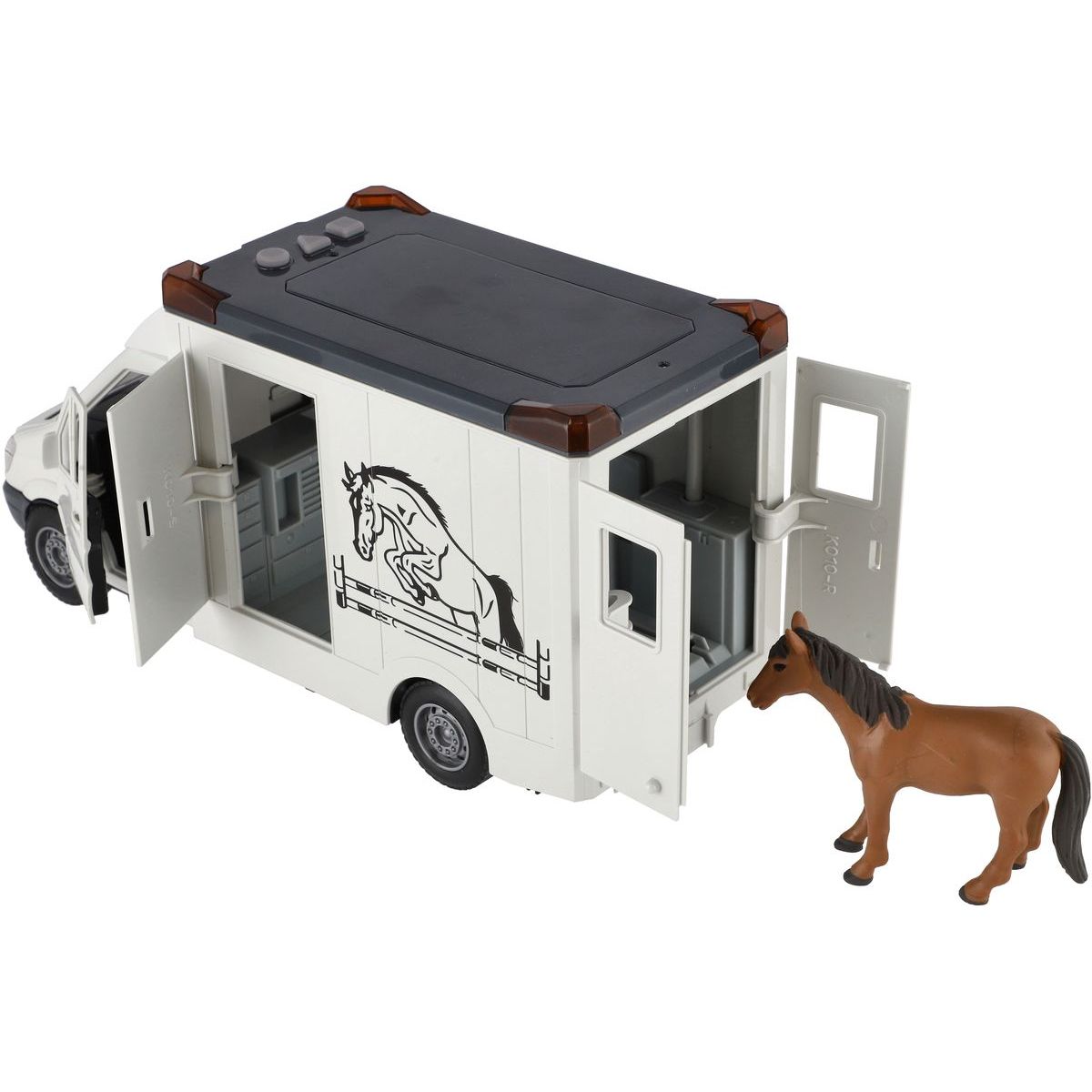 Jinjia Animal Transport Truck – Realistic Lights & Sounds with Horse Figure