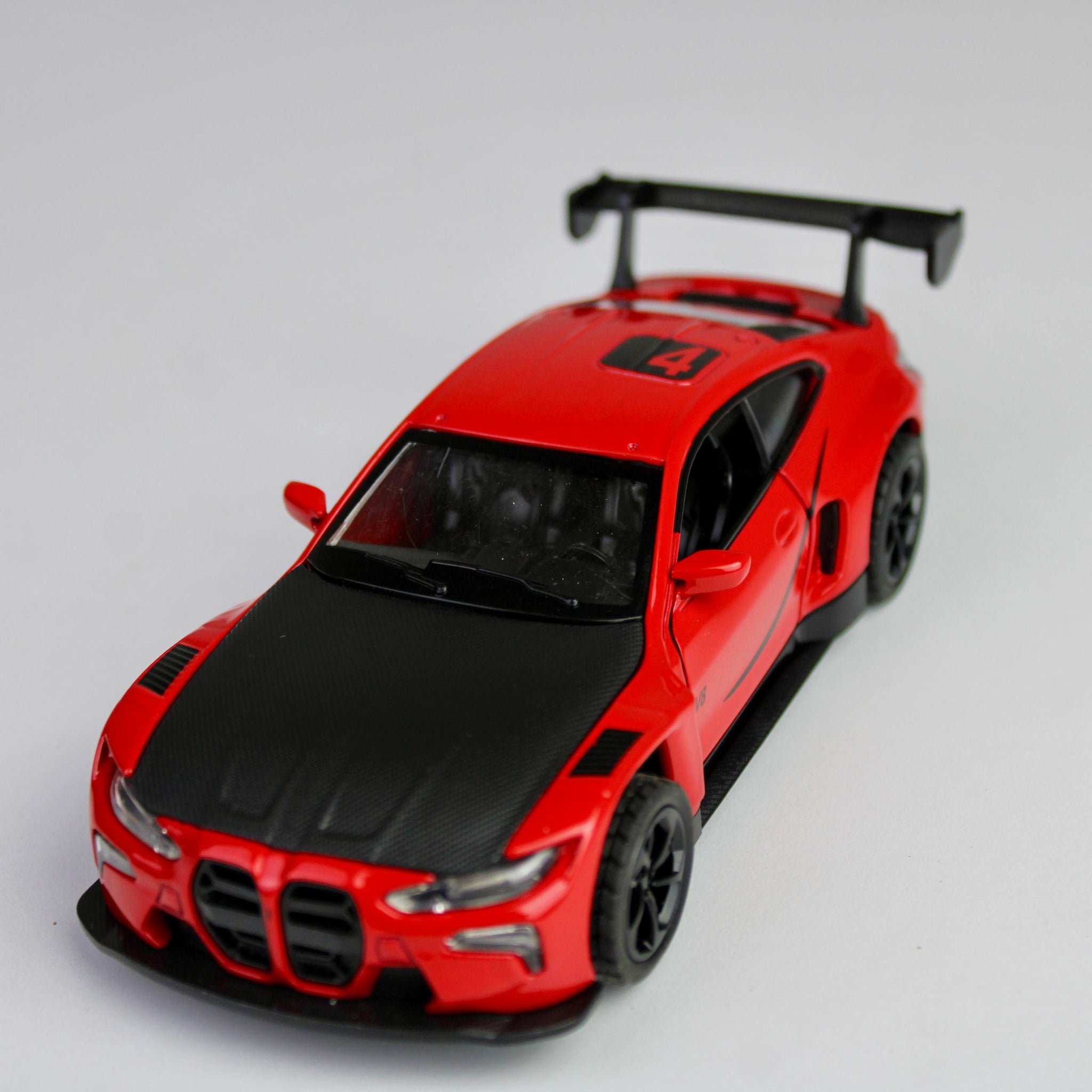 BMW M4-Inspired Racing Car Die-Cast 1:28 – Metal Model with Lights & Sounds
