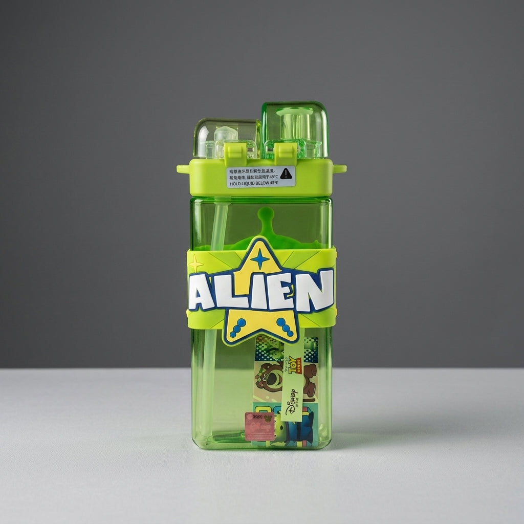 Alien Kids Water Bottle – 520ml BPA-Free Bottle with Silicone Straw