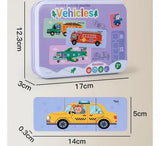 مجموعة ألغاز خشبية 6 في 1 للأطفال - تعليمية وممتعة