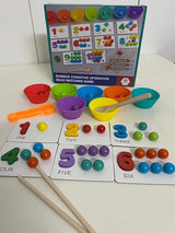 Wooden Number & Bead Matching Game – Educational Counting & Sorting Toy