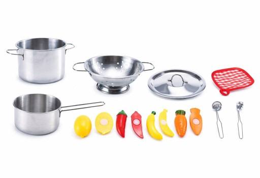 Metal Kitchen Cookware Set for Kids – Pretend Play Cooking Set