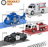 KukuFun Emergency Rescue Vehicle Set – 4 Vehicles in 1 Pack with Lights & Sounds