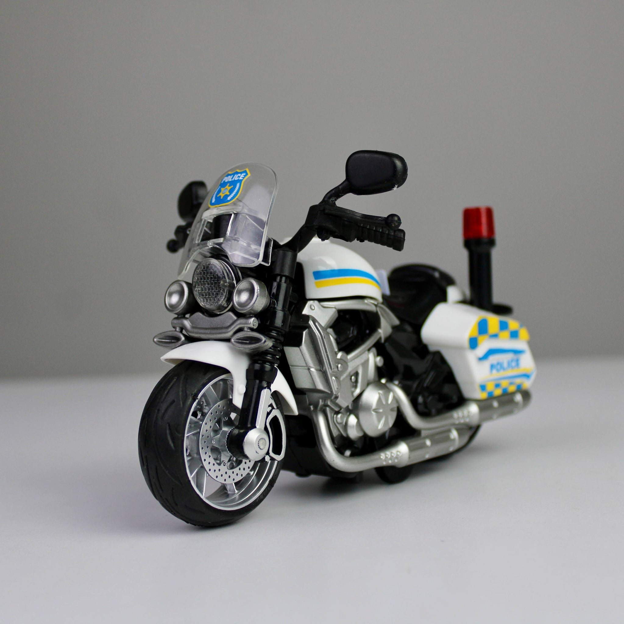 Police Motorcycle 1:12 – Pull-Back Model with Lights & Siren Sounds
