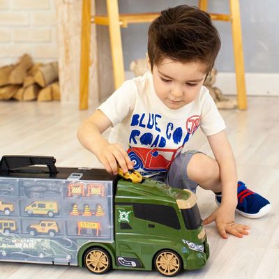 Military Transport Truck – Car Carrier & Storage Playset