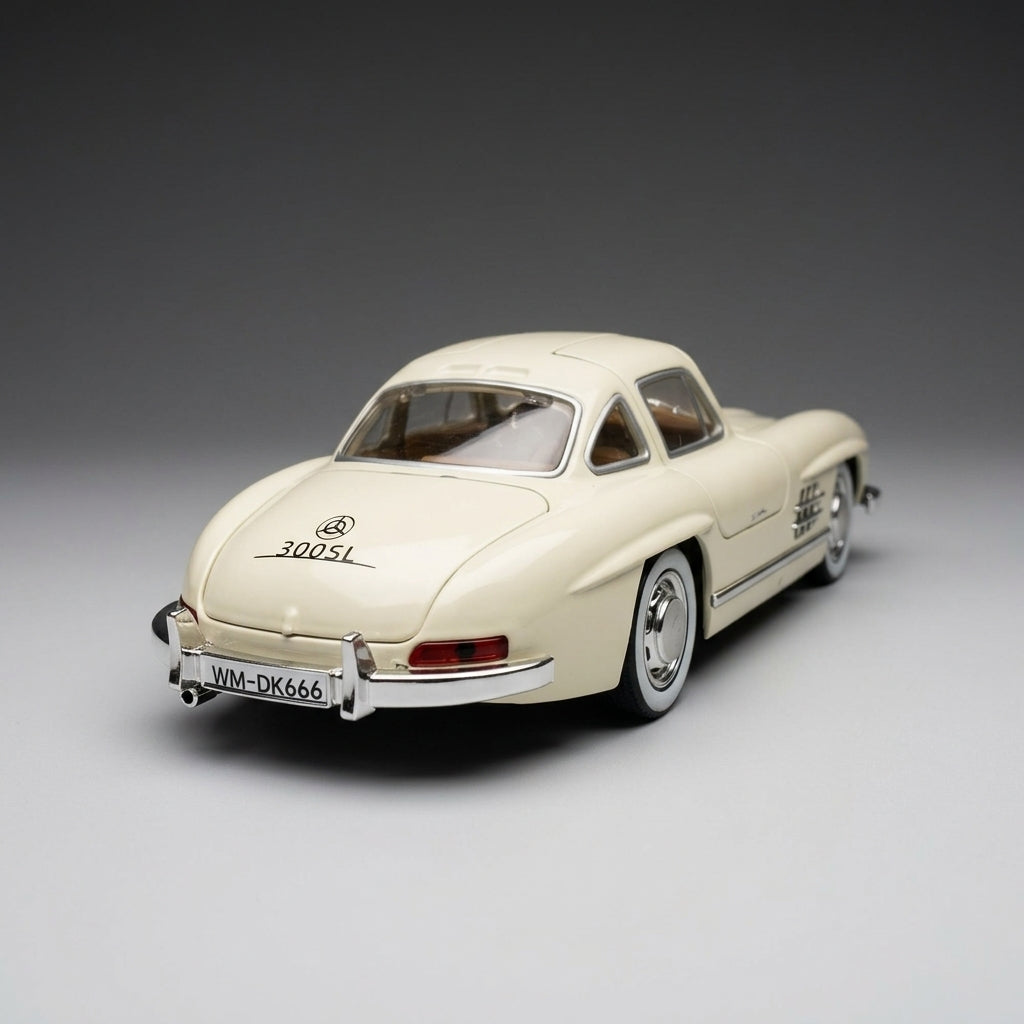 سيارة مجسمة مصبوبة من مرسيدس-بنز 300SL Gullwing بمقياس 1:22 مع إضاءة وصوت