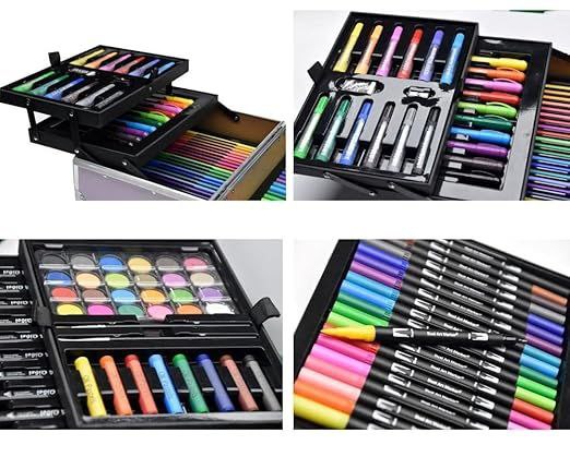 حافظة فنية معدنية فاخرة بثلاث طبقات للأطفال والكبار