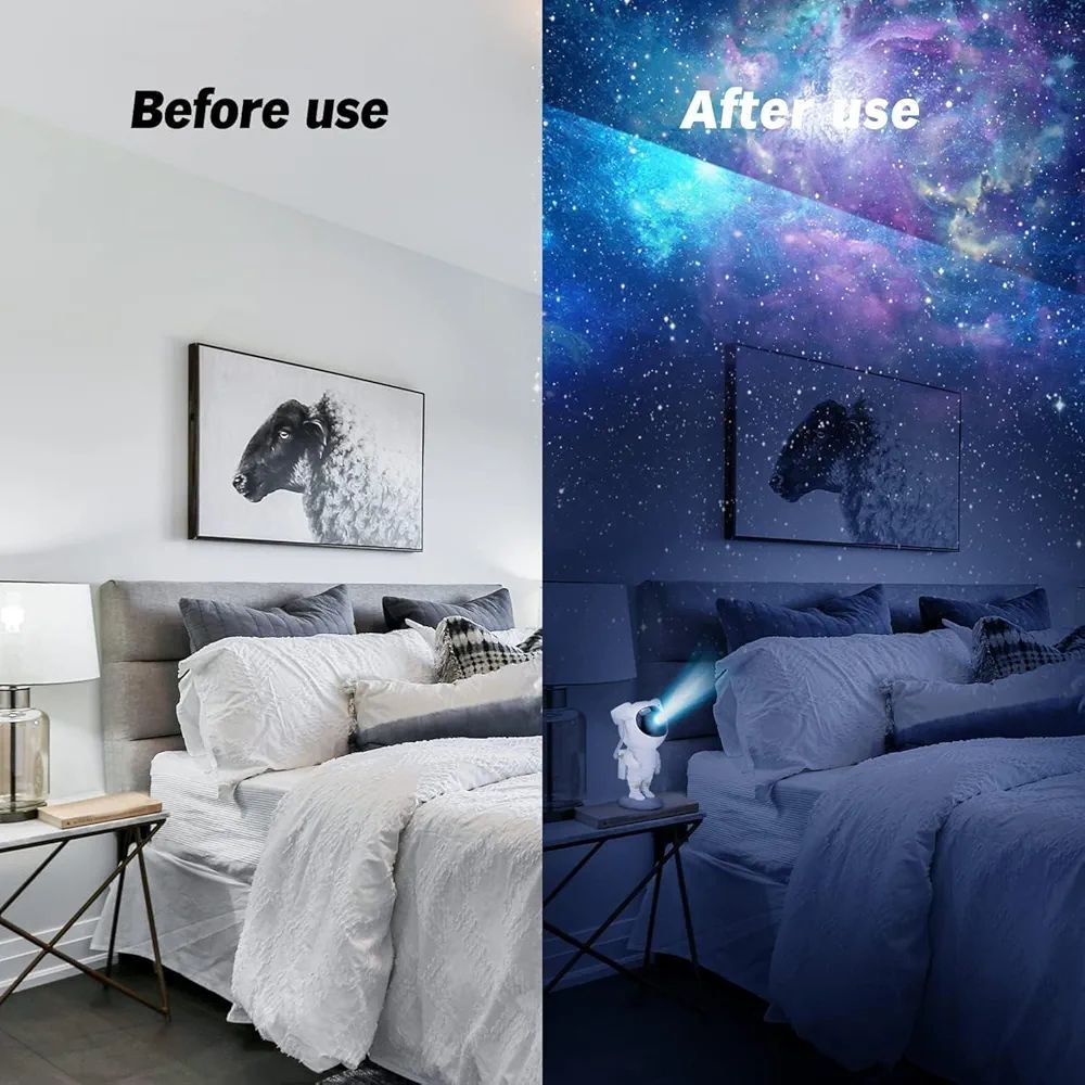 Astronaut Star Projector Lamp – Galaxy Night Light with Remote Control