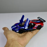 Ford GT-Inspired Racing Car Die-Cast 1:28 – Metal Model with Lights & Sounds