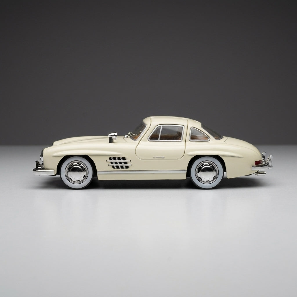 سيارة مجسمة مصبوبة من مرسيدس-بنز 300SL Gullwing بمقياس 1:22 مع إضاءة وصوت