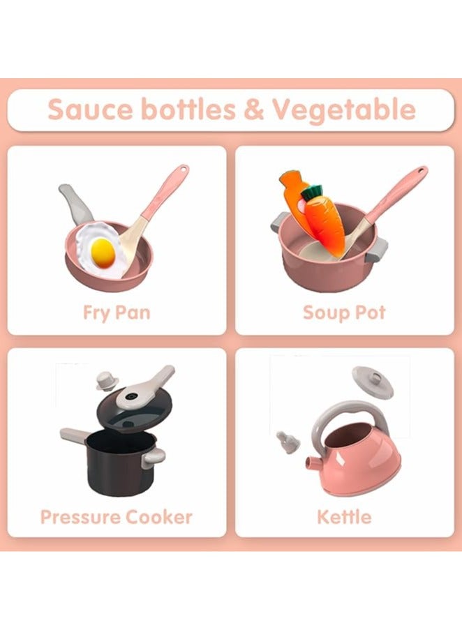 Magnificent Peach Kitchen Playset – Pretend Cooking Set with Accessories