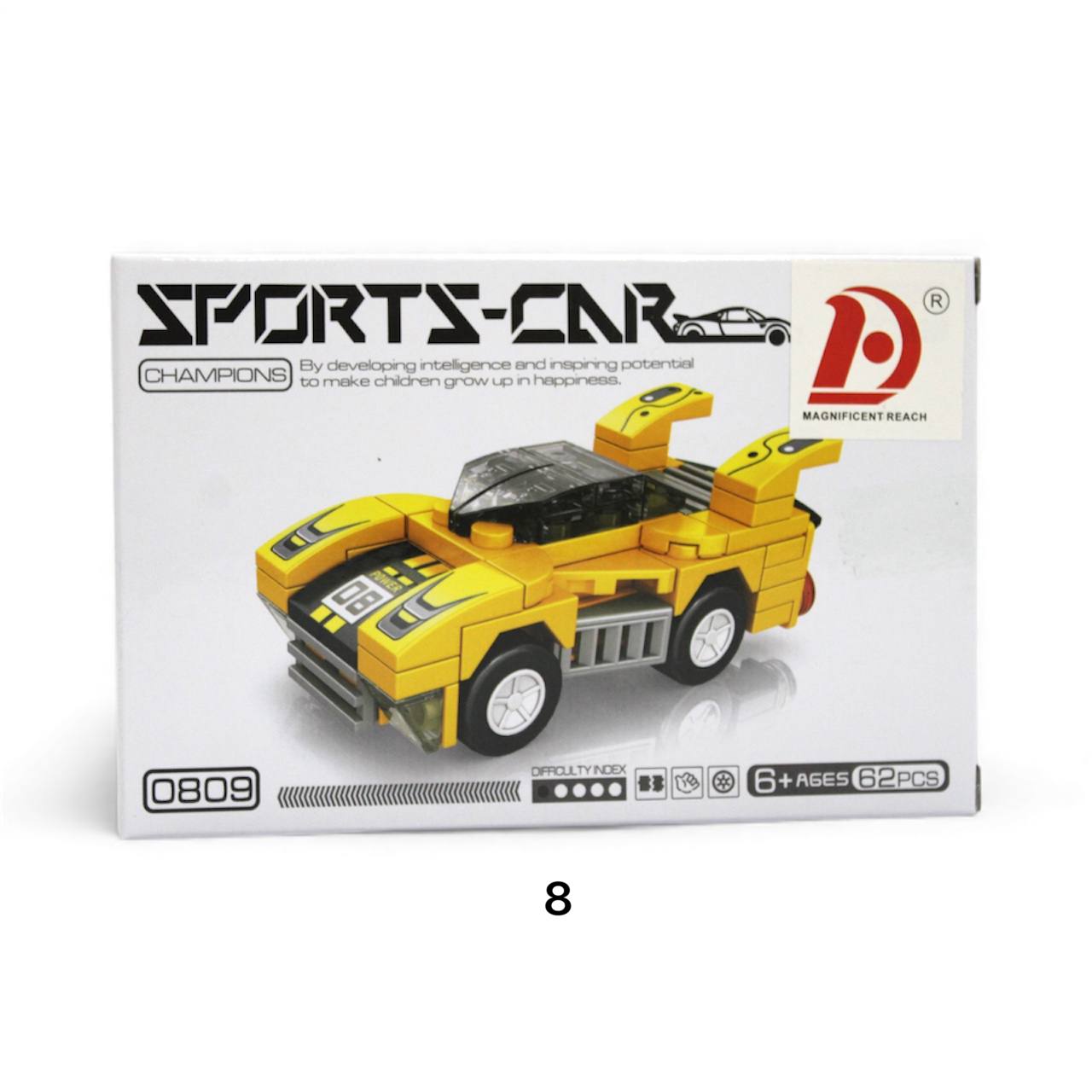 Peizhi 15008 – Sports Car Building Blocks Set | 8 Models | 57–62 Pieces Each