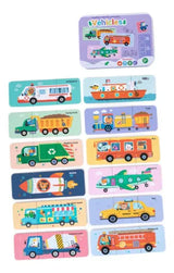 مجموعة ألغاز خشبية 6 في 1 للأطفال - تعليمية وممتعة