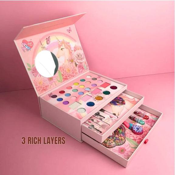 صندوق الأعمال اليدوية للمكياج والمجوهرات على شكل يونيكورن