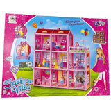 مجموعة لعب بيت الدمى الكبير – 3 طوابق، 156 قطعة