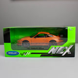 سيارة ويلي بورش 911 جي تي 3 آر إس طراز 1:24 مصبوبة - سلسلة NEX إصدار Orange Track Performance