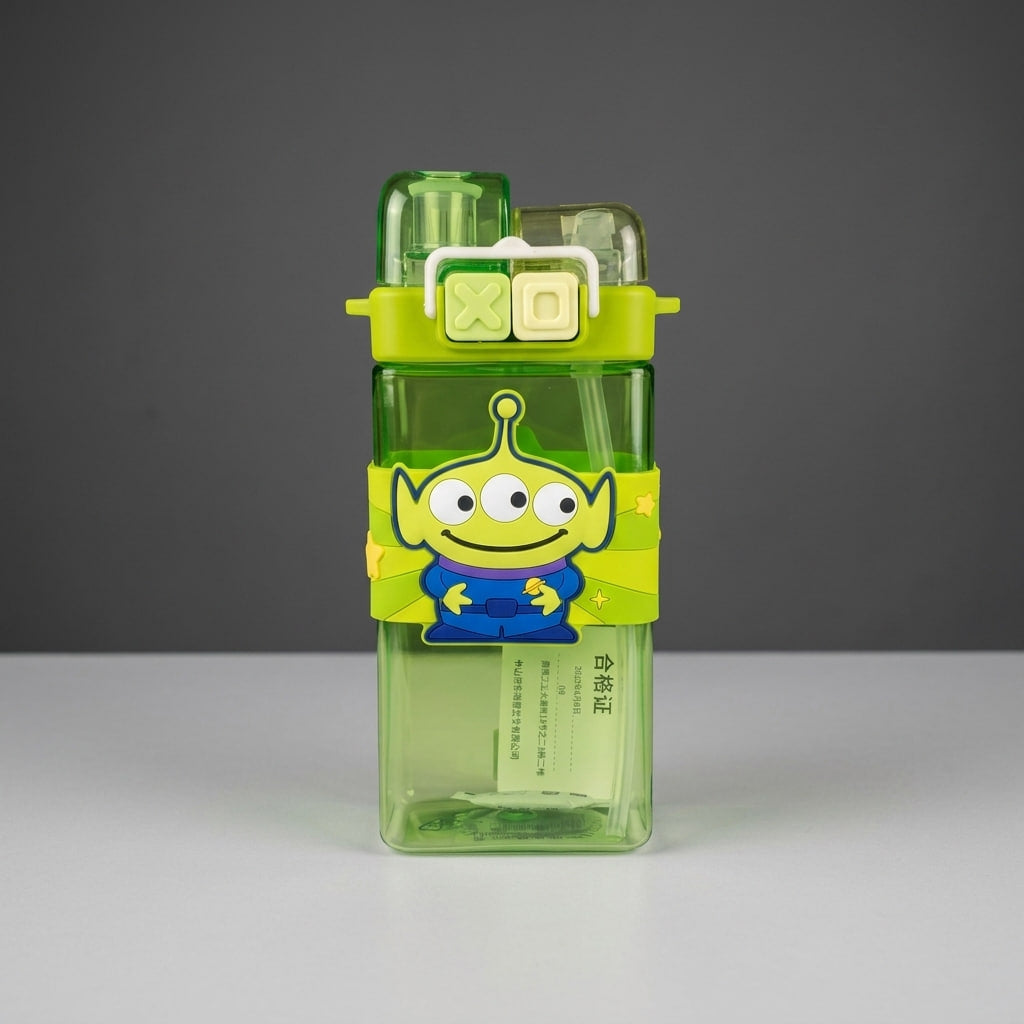 Alien Kids Water Bottle – 520ml BPA-Free Bottle with Silicone Straw
