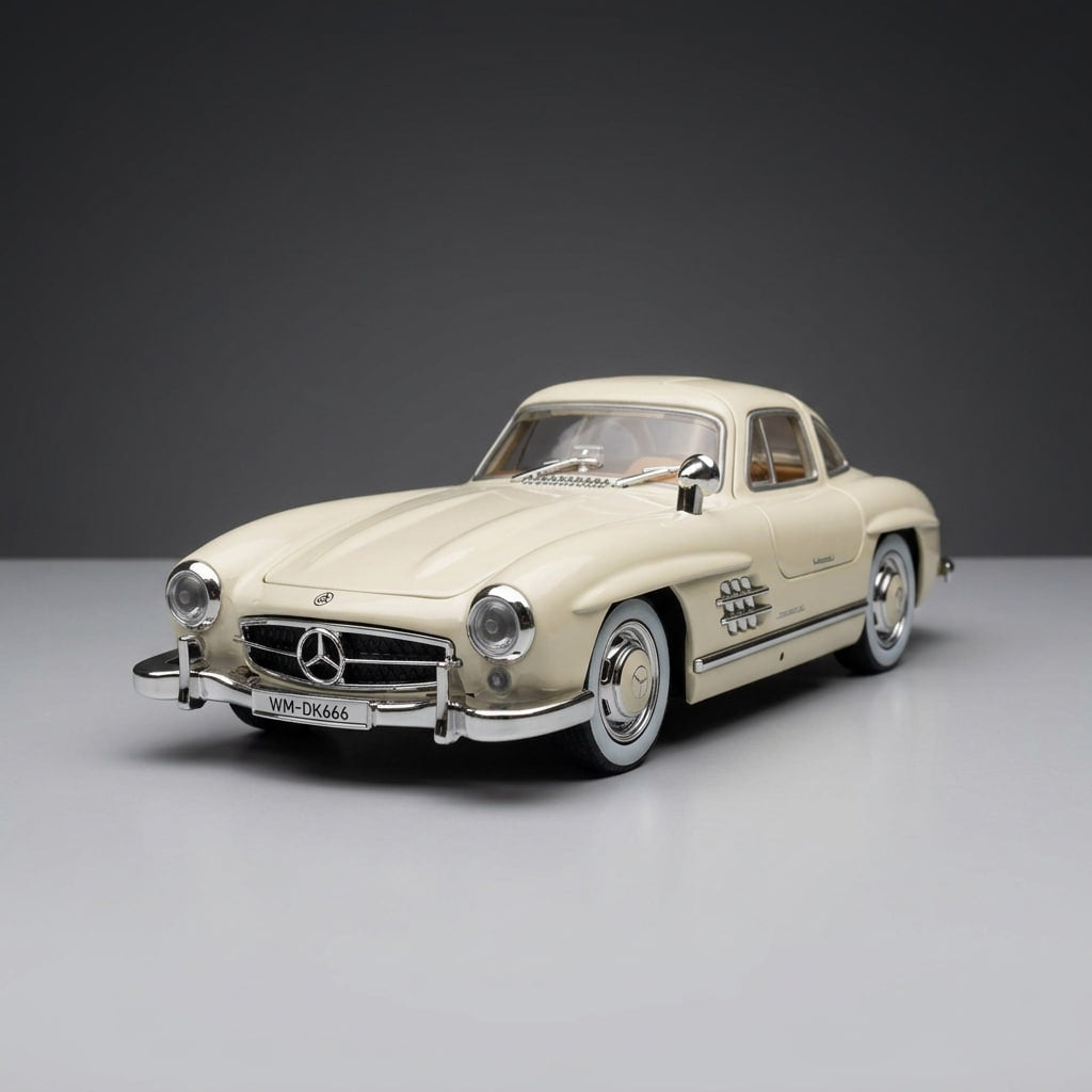 سيارة مجسمة مصبوبة من مرسيدس-بنز 300SL Gullwing بمقياس 1:22 مع إضاءة وصوت