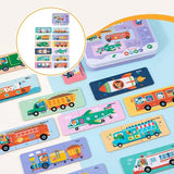 مجموعة ألغاز خشبية 6 في 1 للأطفال - تعليمية وممتعة