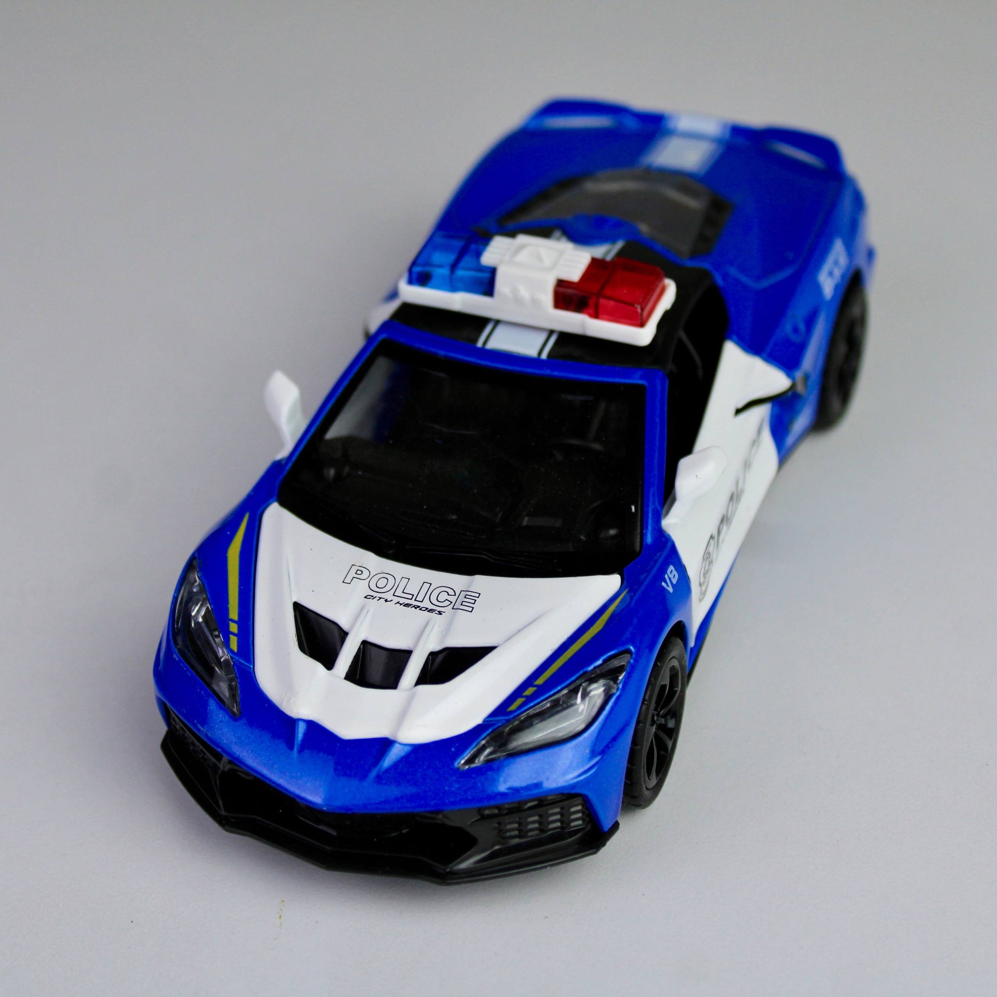 Police Sports Car Die-Cast 1:28 – Metal Model with Lights & Siren Sounds