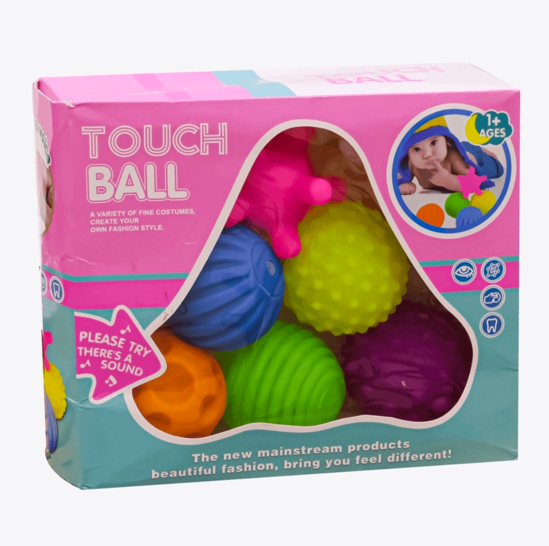 Soft Silicone Balls & Baby Teething Toys – 6 Pieces
